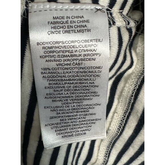 Lauren Ralph Lauren Sz M Striped Long Sleeve Suede Elbow Patches‎ nautical navy - Picture 5 of 10